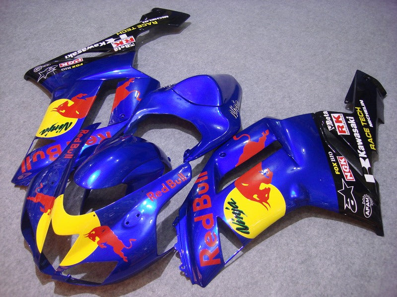 Blau-schwarzer Red Bull - NINJA ZX-6R 07-08 Verkleidungssatz