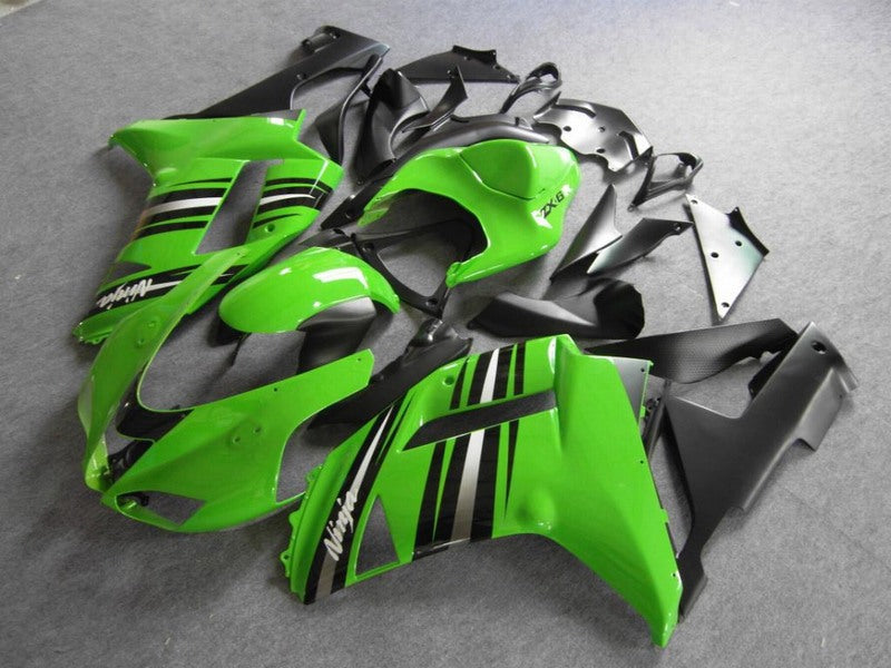 Grün-schwarzer Factory Style - NINJA ZX-6R 07-08 Verkleidungssatz