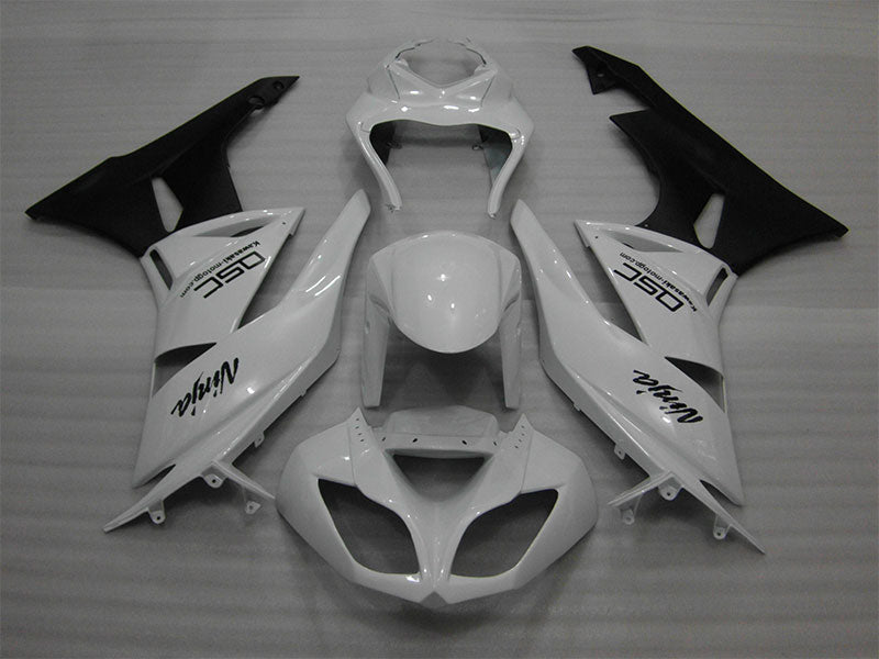 Weißer und mattschwarzer Factory Style – NINJA ZX-6R 09-12 Verkleidungssatz
