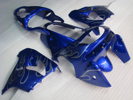 Blau mit silberner Flamme – Verkleidungssatz für die NINJA ZX-9R (Baujahre 1998–1999)