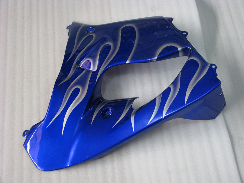 Blau mit silberner Flamme – Verkleidungssatz für die NINJA ZX-9R (Baujahre 1998–1999)