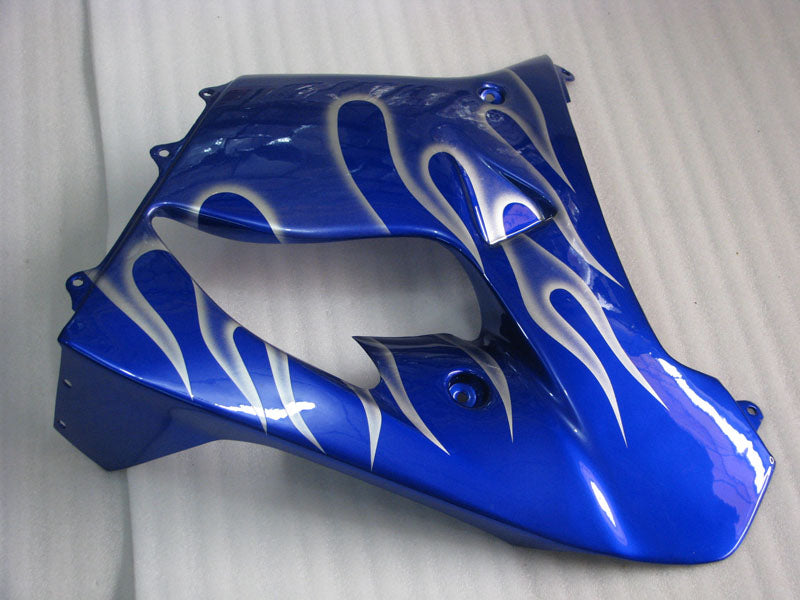 Blau mit silberner Flamme – Verkleidungssatz für die NINJA ZX-9R (Baujahre 1998–1999)