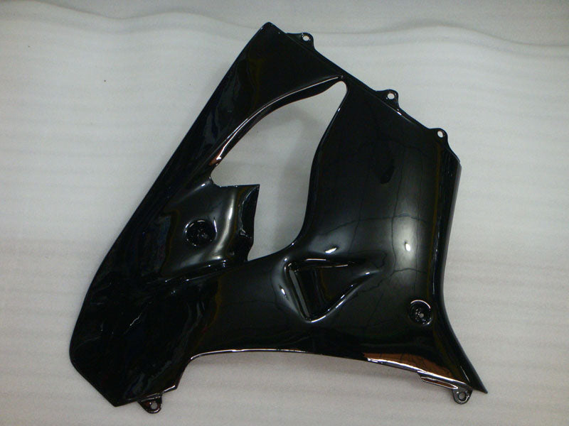 Schwarzes Verkleidungsset im Werksstil mit weißen Aufklebern für die NINJA ZX-9R (Baujahre 2000–2001).