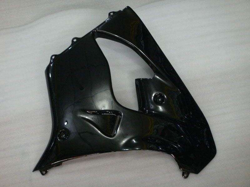 Schwarzes Verkleidungsset im Werksstil mit weißen Aufklebern für die NINJA ZX-9R (Baujahre 2000–2001).