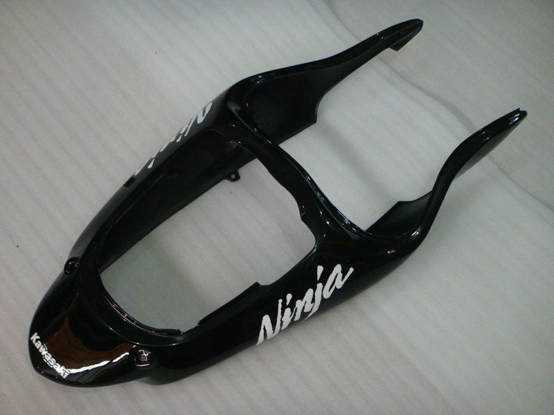 Schwarzes Verkleidungsset im Werksstil mit weißen Aufklebern für die NINJA ZX-9R (Baujahre 2000–2001).