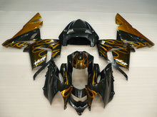Laden Sie das Bild in den Galerie-Viewer, Black and Golden Flame - NINJA ZX-10R 04-05 Fairing Kit
