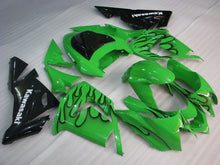 Laden Sie das Bild in den Galerie-Viewer, Green and Black Flame - NINJA ZX-10R 04-05 Fairing Kit