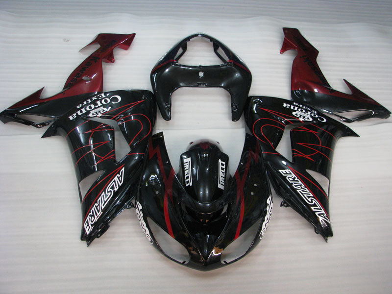Black and Red Corona - NINJA ZX-10R 06-07 Fairing Kit
