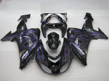 Laden Sie das Bild in den Galerie-Viewer, Black and Purple Flame - NINJA ZX-10R 06-07 Fairing Kit
