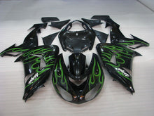Laden Sie das Bild in den Galerie-Viewer, Black and Green Flame - NINJA ZX-10R 06-07 Fairing Kit