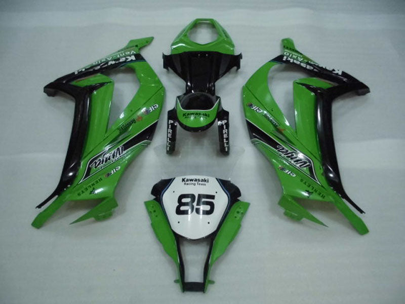 Green and Black with Number 85 PIRELLI - NINJA ZX-10R 11-15 Fairing Kit