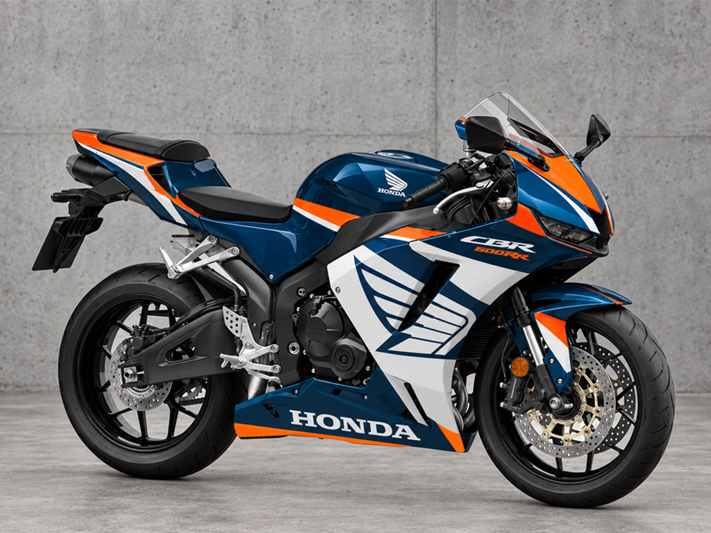 Deep Blue and Orange White Factory Style - CBR600RR 24-26 Fairing Kit