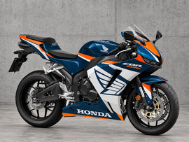 Tiefblauer, orangefarbener und weißer Werksstil - CBR600RR 24-26 Verkleidungssatz