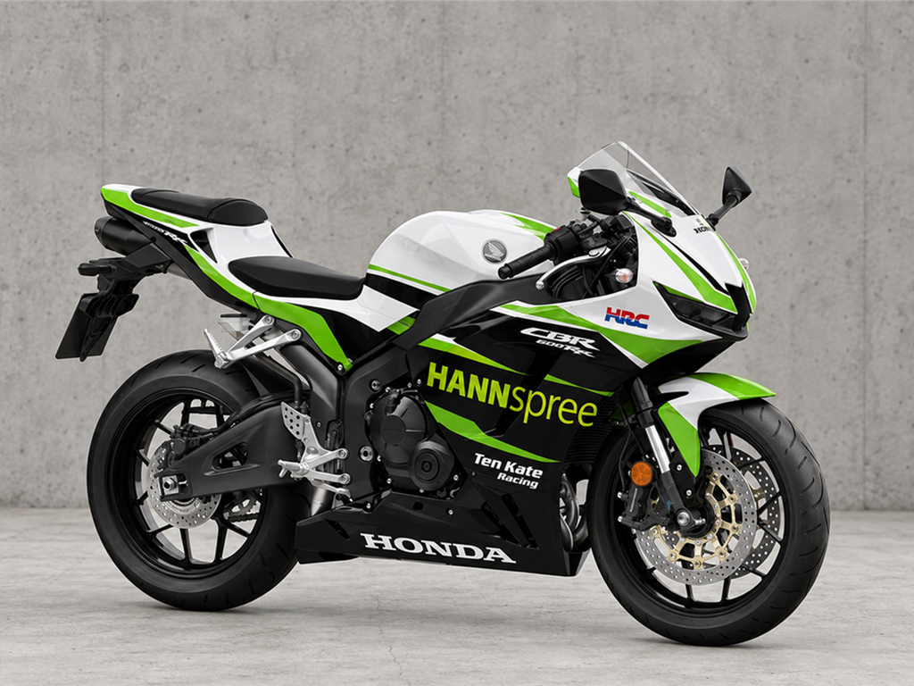 Weiß, schwarz und grün HANN Spree - CBR600RR 24-26 Verkleidungssatz