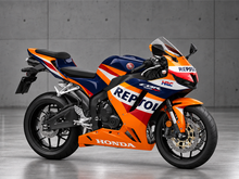 Bild in der Galerieansicht laden, Dunkelblaues und oranges Repsol - CBR600RR 24-26 Verkleidungsset