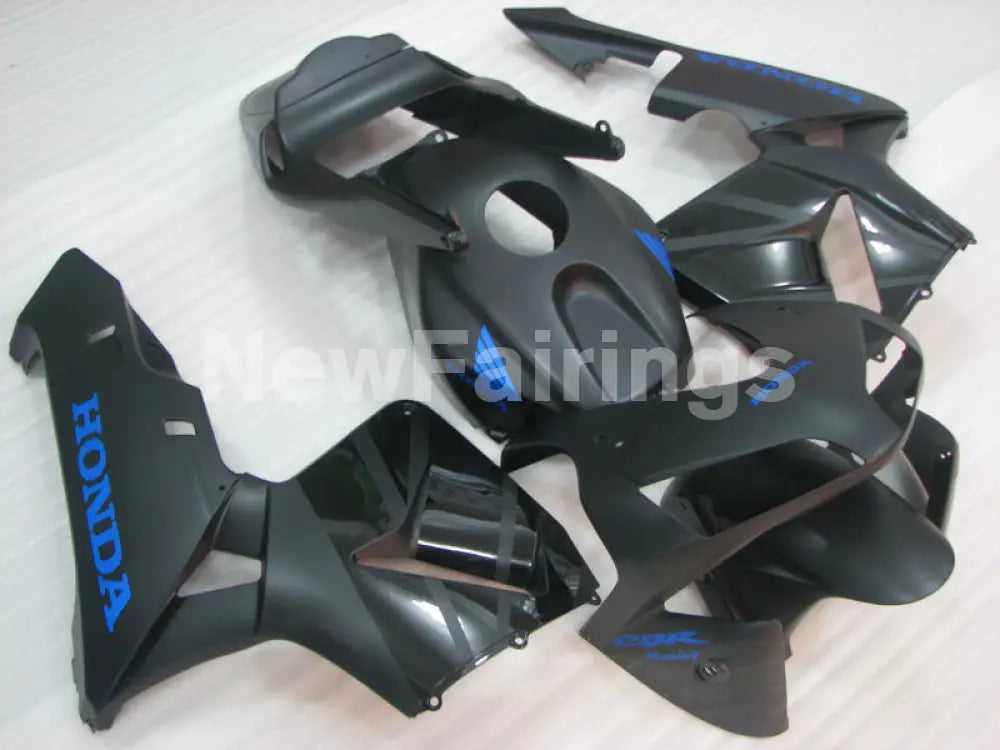 Matte Black with blue decals Factory Style - CBR600RR 03-04 Fairing Kit