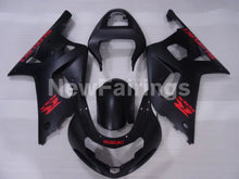 Bild in der Galerieansicht laden, Matte Black with Red Decals Factory Style - GSX-R600 01-03 Fairing Kit