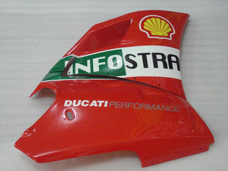 Number 21 Red and White Shell - Ducati 748/916/996/998 96-02 Fairing Kit (Single Passenger Seat)