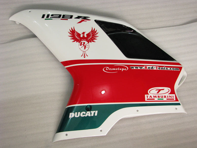 Number 333 Black and White Red Factory Style - Ducati 1198 07-11 Fairing Kit (Single Passenger Seat)