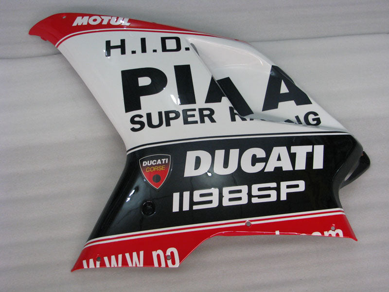 Number 55 Red and White Black MOTUL - Ducati 1198 07-11 Fairing Kit (Single Passenger Seat)