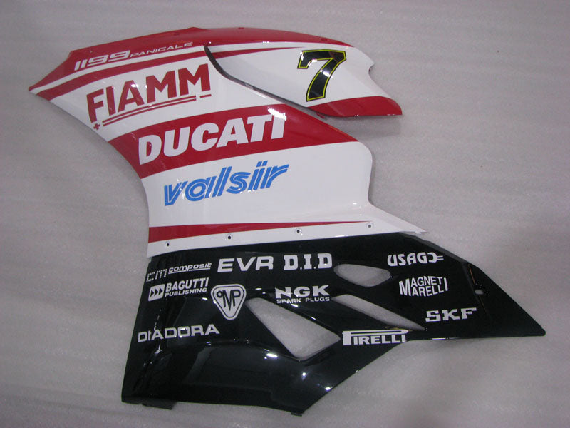 Number 7 Red and White Black TIM - Ducati 1199 Panigale 12-14 Fairing Kit