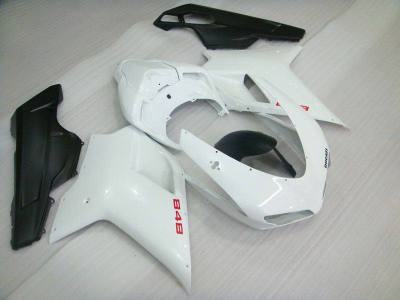 Pearl White and Matte Black Factory Style - Ducati 848 07-11 Fairing Kit