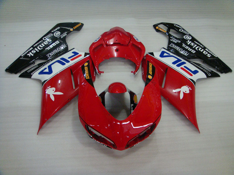 Red and Black FILA - Ducati 848/1098/1198 07-11 Fairing Kit