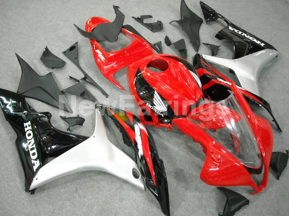 Red Black and Silver Factory Style - CBR600RR 07-08 Fairing Kit