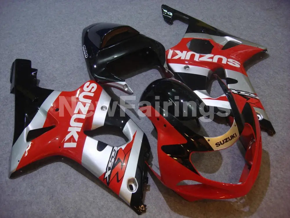 Red Black and Silver Factory Style - GSX-R1000 00-02 Fairing Kit