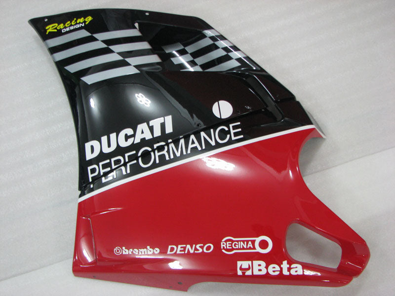 Red and Black White Performance - Ducati 748/916/996/998 96-02 Fairing Kit (Single Passenger Seat)