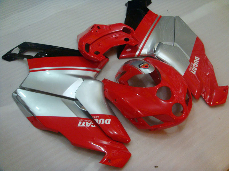 Red and Silver Black Factory Style - Ducati 749/999 05-06 Fairing Kit (Single Passenger Seat)