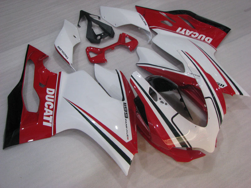 Red and White Black Factory Style - Ducati 1199 Panigale 12-14 Fairing Kit
