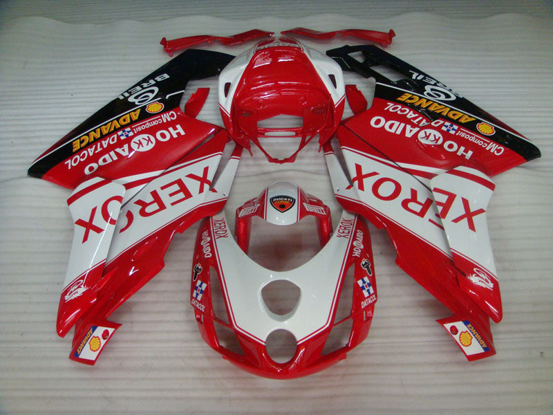Red and White Black Xerox - Ducati 749/999 03-04 Fairing Kit (Single Passenger Seat)