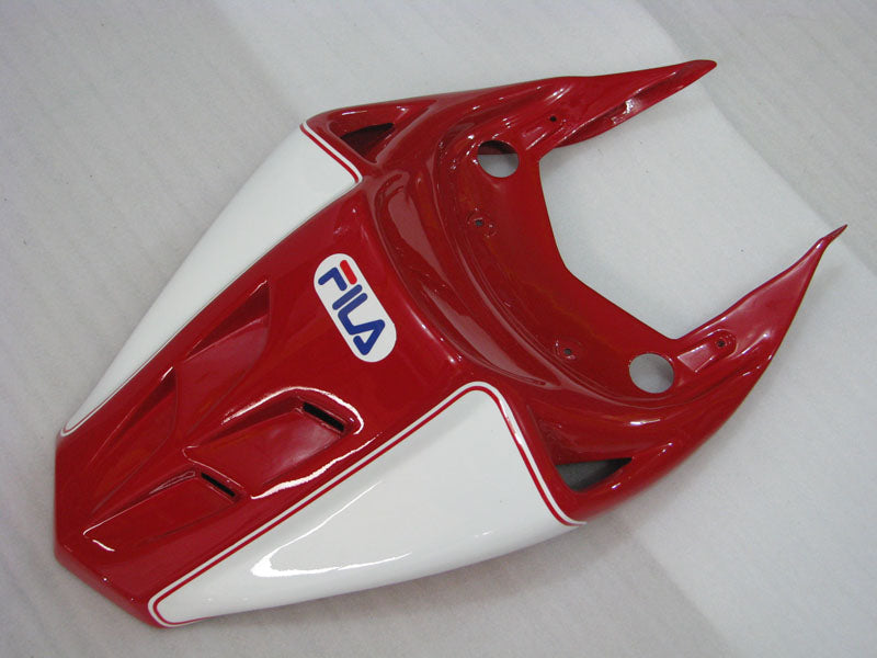 Red and White Blue FILA - Ducati 749/999 03-04 Fairing Kit (Single Passenger Seat)