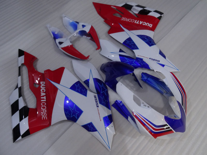 Red and White Blue Star - Ducati 1199 Panigale 12-14 Fairing Kit
