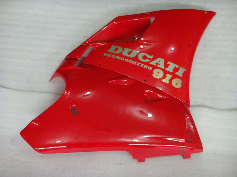 Red and White Factory Style - Ducati 916 96-02 Fairing Kit (Single Passenger Seat)