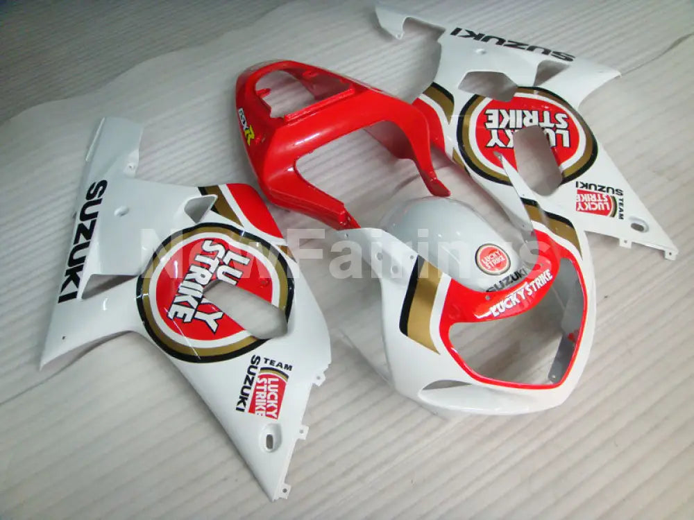 Red and White Lucky Strike - GSX-R600 01-03 Fairing Kit