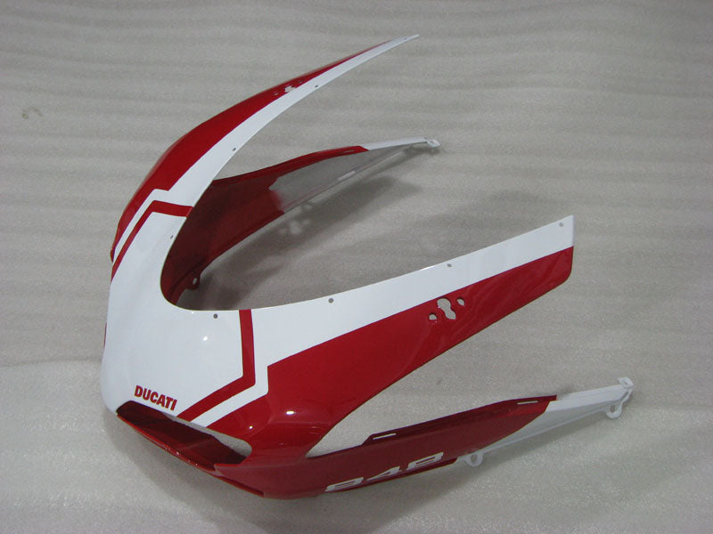 Red and White Matte Black Factory Style - Ducati 848/1098/1198 07-11 Fairing Kit