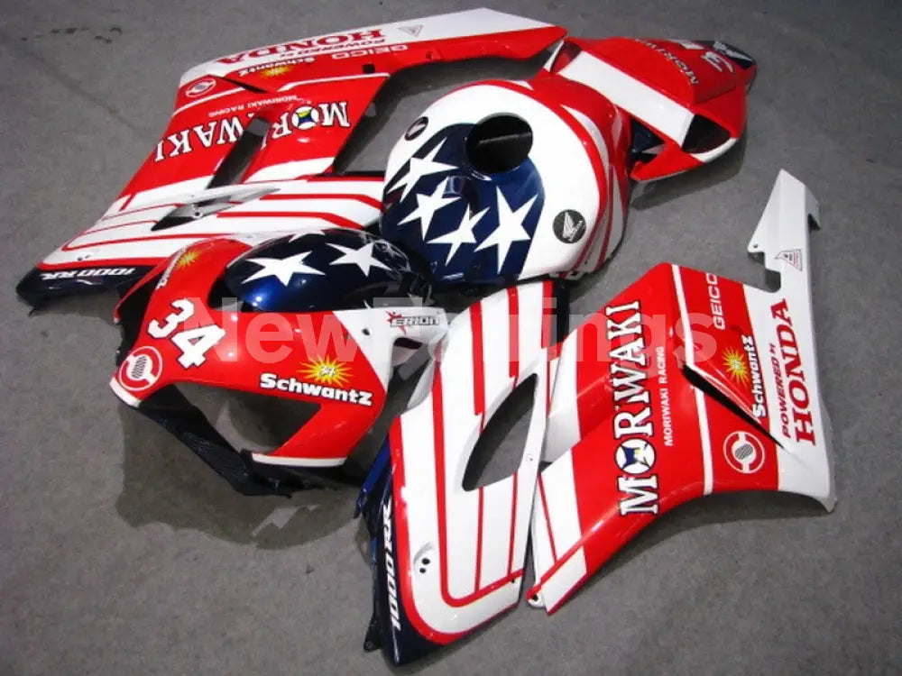 Red and White Moriwaki - CBR1000RR 04-05 Fairing Kit