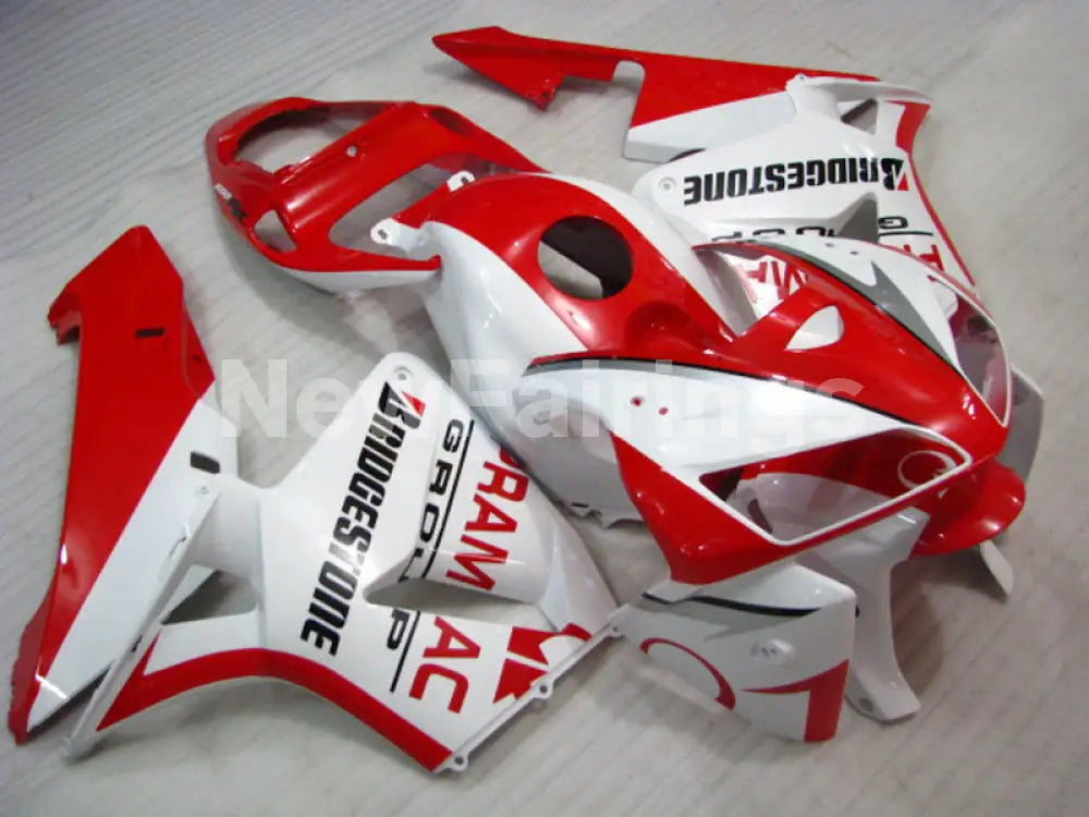 Red and White PRAMAC - CBR600RR 05-06 Fairing Kit