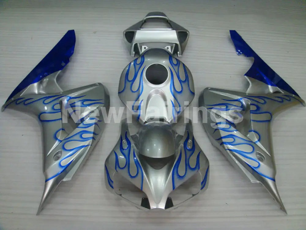 Silver and Blue Flame - CBR1000RR 06-07 Fairing Kit