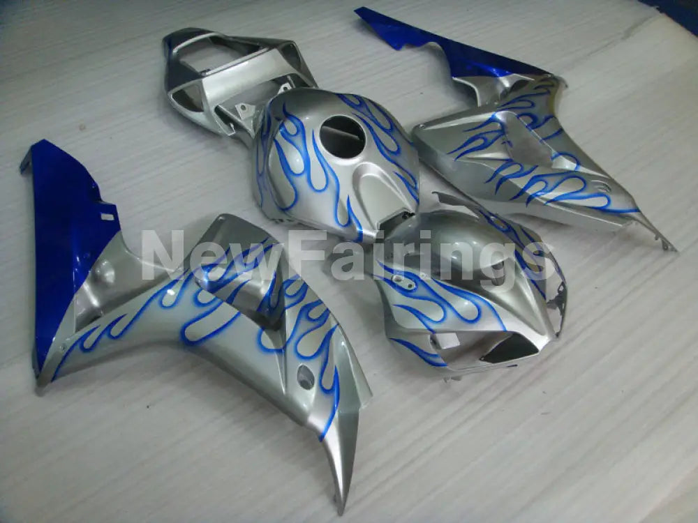 Silver and Blue Flame - CBR1000RR 06-07 Fairing Kit
