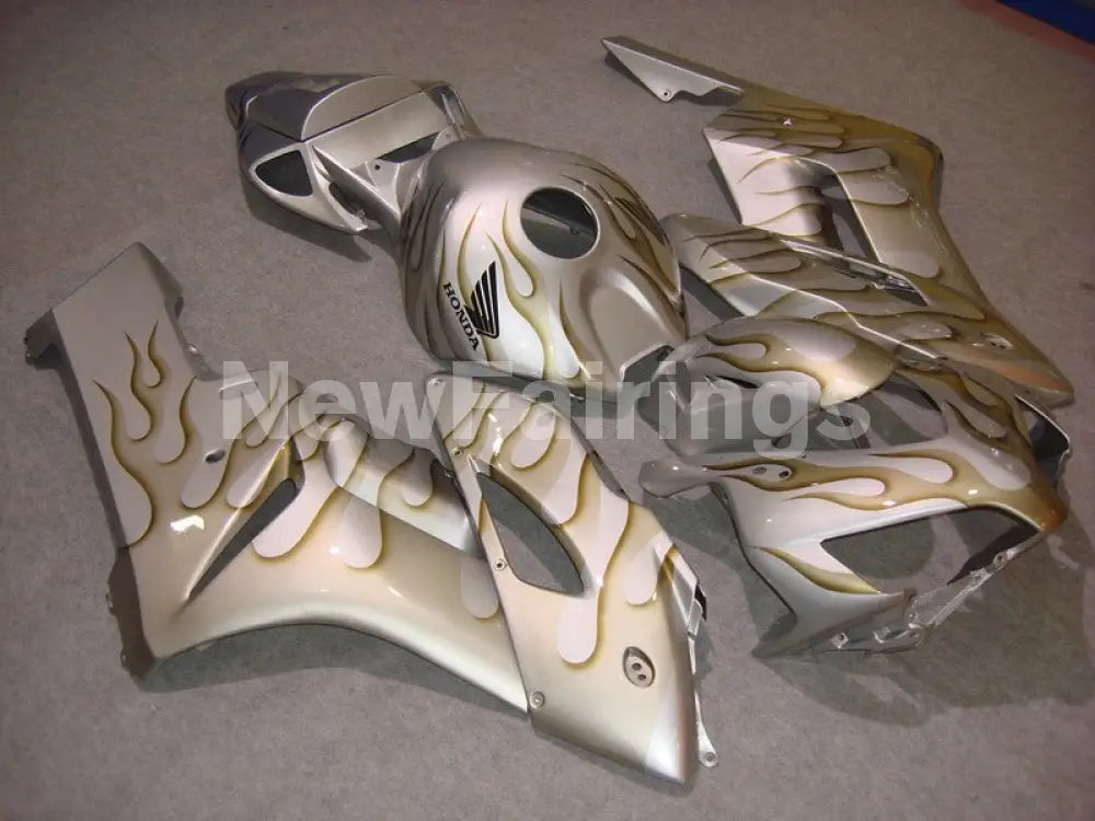 Silver with Flame - CBR1000RR 04-05 Fairing Kit