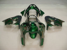 Laden Sie das Bild in den Galerie-Viewer, Silver and Green Flame - NINJA ZX-9R 00-01 Fairing Kit