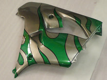 Laden Sie das Bild in den Galerie-Viewer, Silver and Green Flame - NINJA ZX-9R 00-01 Fairing Kit
