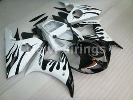 White and Black Flame - YZF-R6 03-04 Fairing Kit Vehicles & Parts > Vehicle Parts & Accessories > Motor Vehicle Parts >