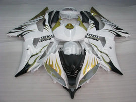 White and Golden Flame - YZF-R6 08-16 Fairing Kit Vehicles & Parts > Vehicle Parts & Accessories > Motor Vehicle Parts