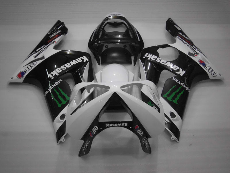 White and Black Monster - NINJA ZX-6R 03-04 Fairing Kit
