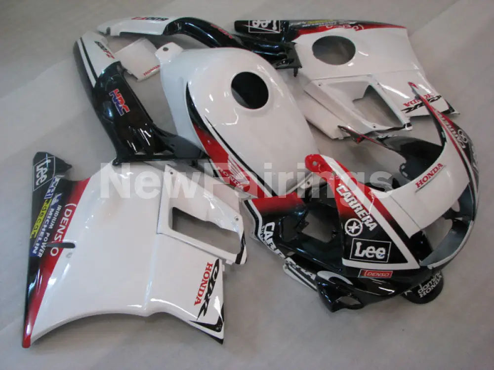 White and Black Red Lee - CBR600 F2 91-94 Fairing Kit