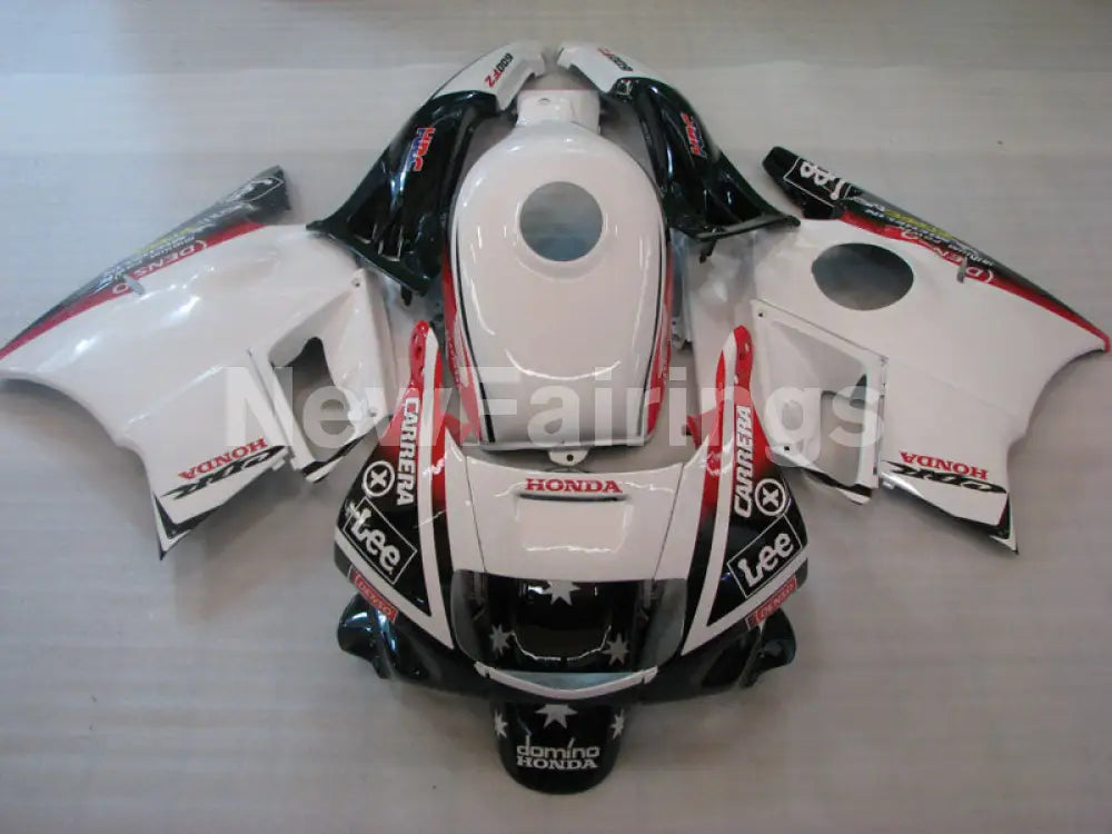 White and Black Red Lee - CBR600 F2 91-94 Fairing Kit